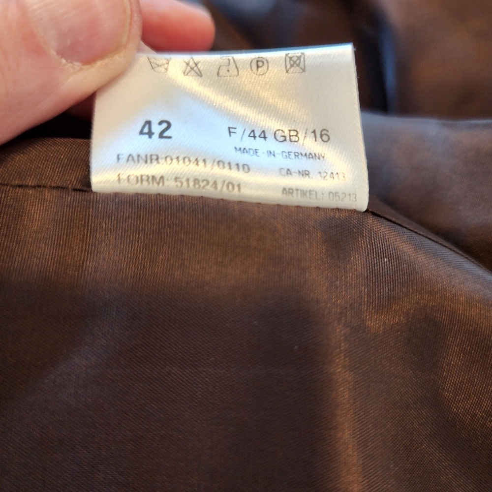 Vintage Women's 10 Basler 100% Lambswool Blazer Brown Single Breasted Pocketed - Picture 8 of 14